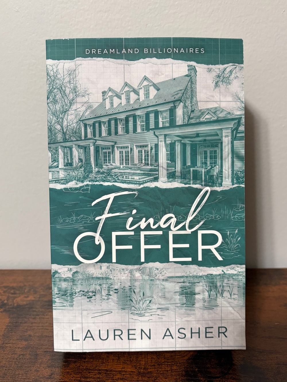 Final Offer by Lauren Asher - Teal & White Paperback